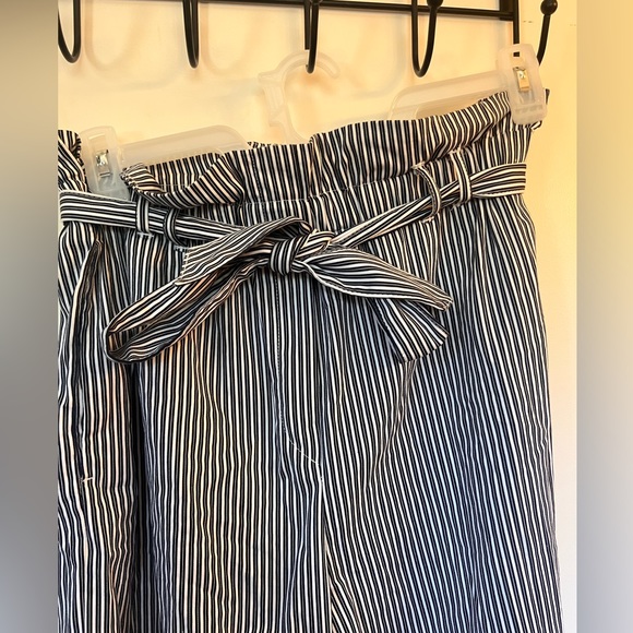 Navy Blue and White Striped Cotton Stretch Pants Size 8 H&M - Picture 5 of 5